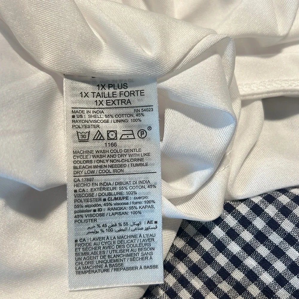 Old Navy Gingham Ruffle Off The Shoulder MIDI Dress Plus Size 1X - Picture 7 of 7